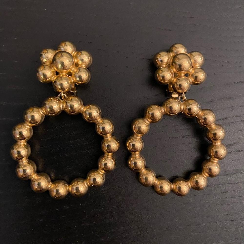 Christian Dior gold clip on earrings